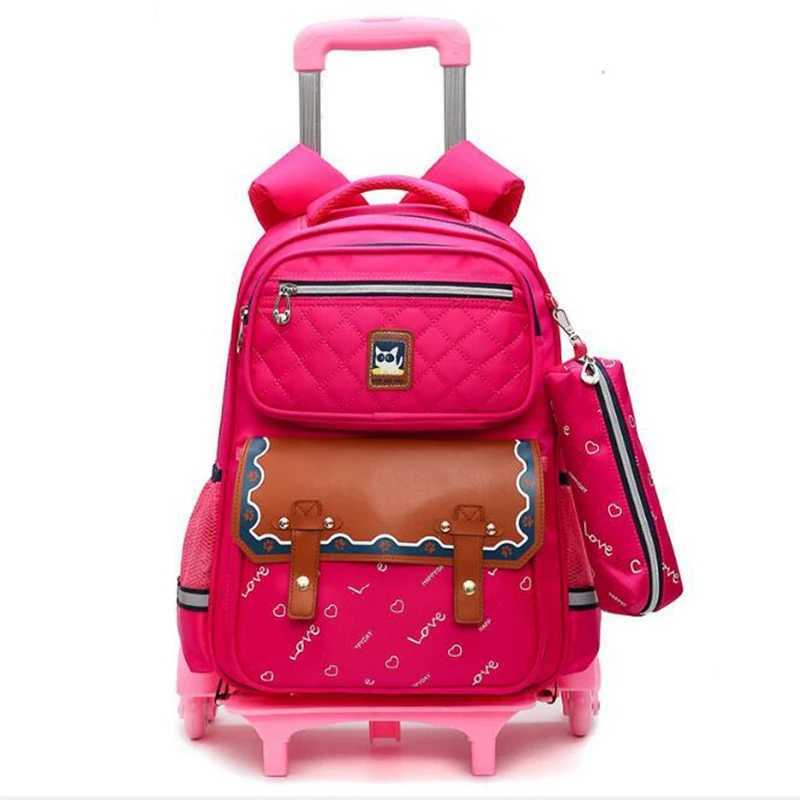 School trolley bags kids wheeled backpack for school bag with wheels Children travel trolley bags School Rolling backpack Bags Y240820