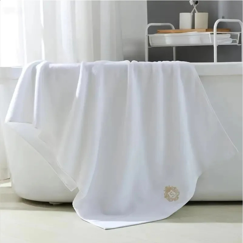 2PCS Set Bathroom White Cotton Towel Set Letter Embroidered 1PCS Hand Towel 1PCS Bath Towel Gift For Men And Women 240819