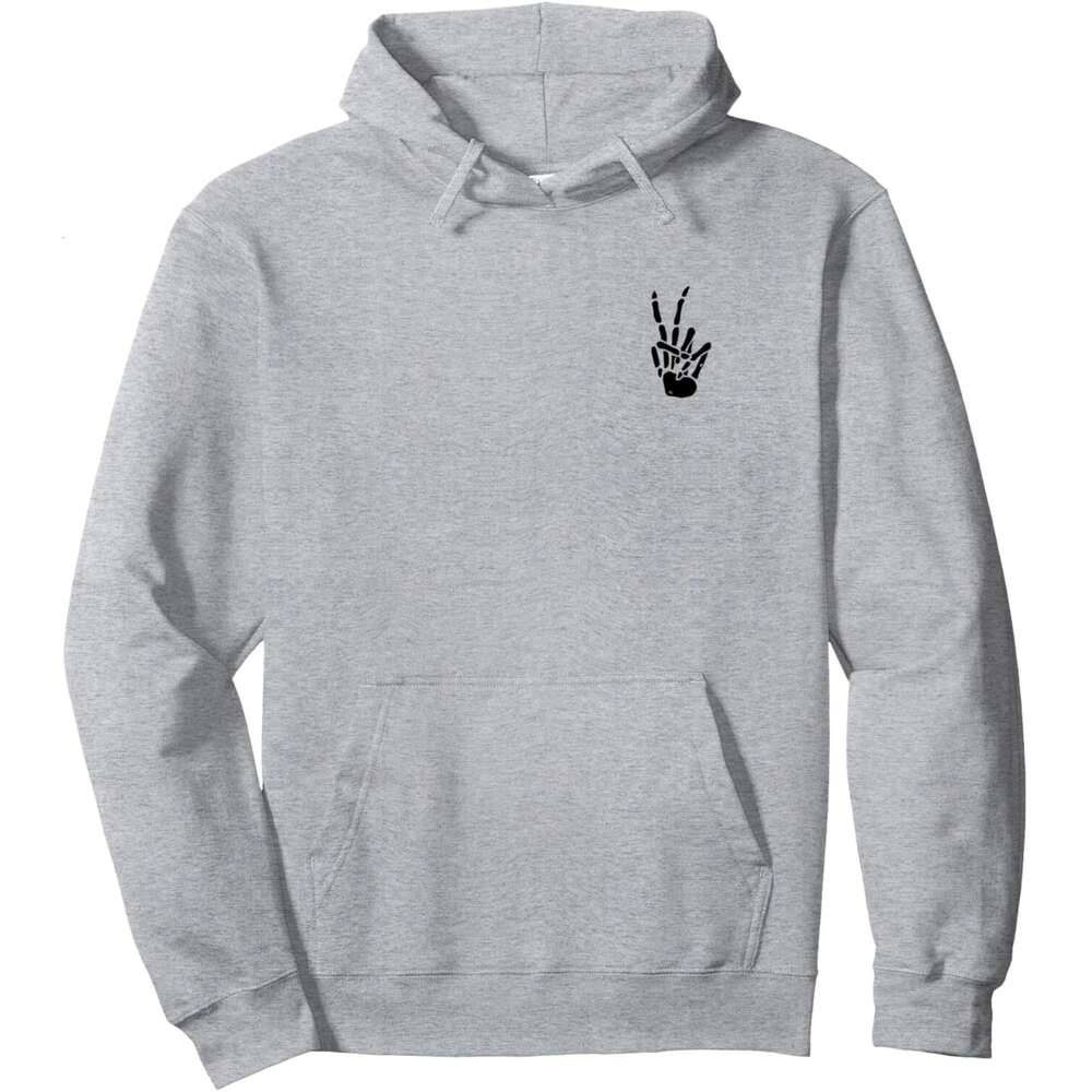 Hoodie for Mens Womens Skeleton Hand Peace Sign Bones Pullover Hoodie Hoodies sweatshirt pullover jacket Long sleeve