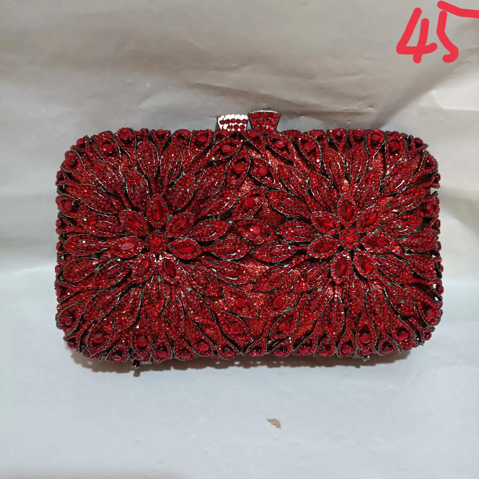 Wine Stones Women Crystal Clutch Bag Lady Evening Party tail Rhie Clutches Bags Handbags Wedding Purse Red 240820 f9b6