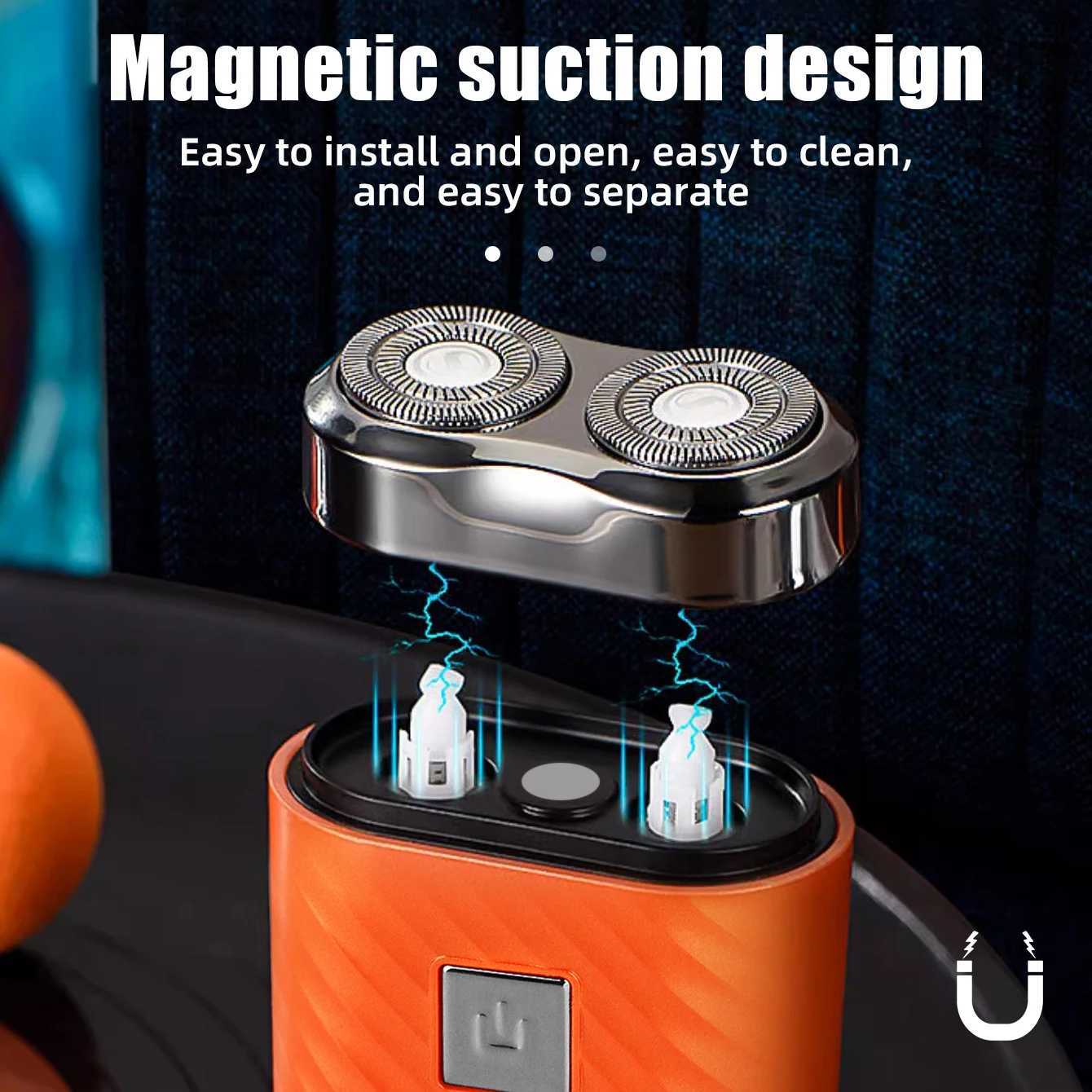 KIKIDO Electric Shaver Portable Compact Body USB Fast Charging Battery Life Magnetic Simple Cleaning Mens Travel Essential W240819