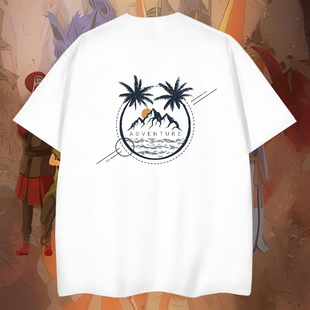 Wholesale Men Tees Hip Hop 230g Cotton Custom Print Plus Size Crew Neck mountains T shirt Fashion Casual Tops Tees