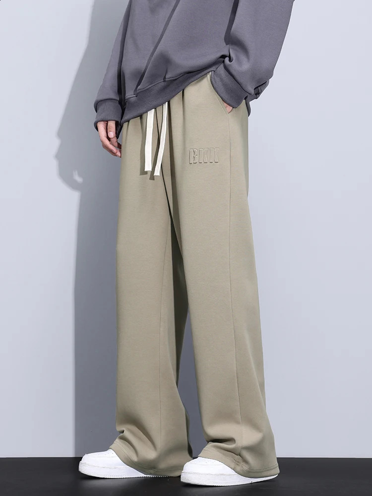 Big Size Mens Sweatpants 8XL 7XL 6XL Sportswear String Banding Wide Leg Baggy Pants Male Cotton Casual Straight Track Trousers 240820