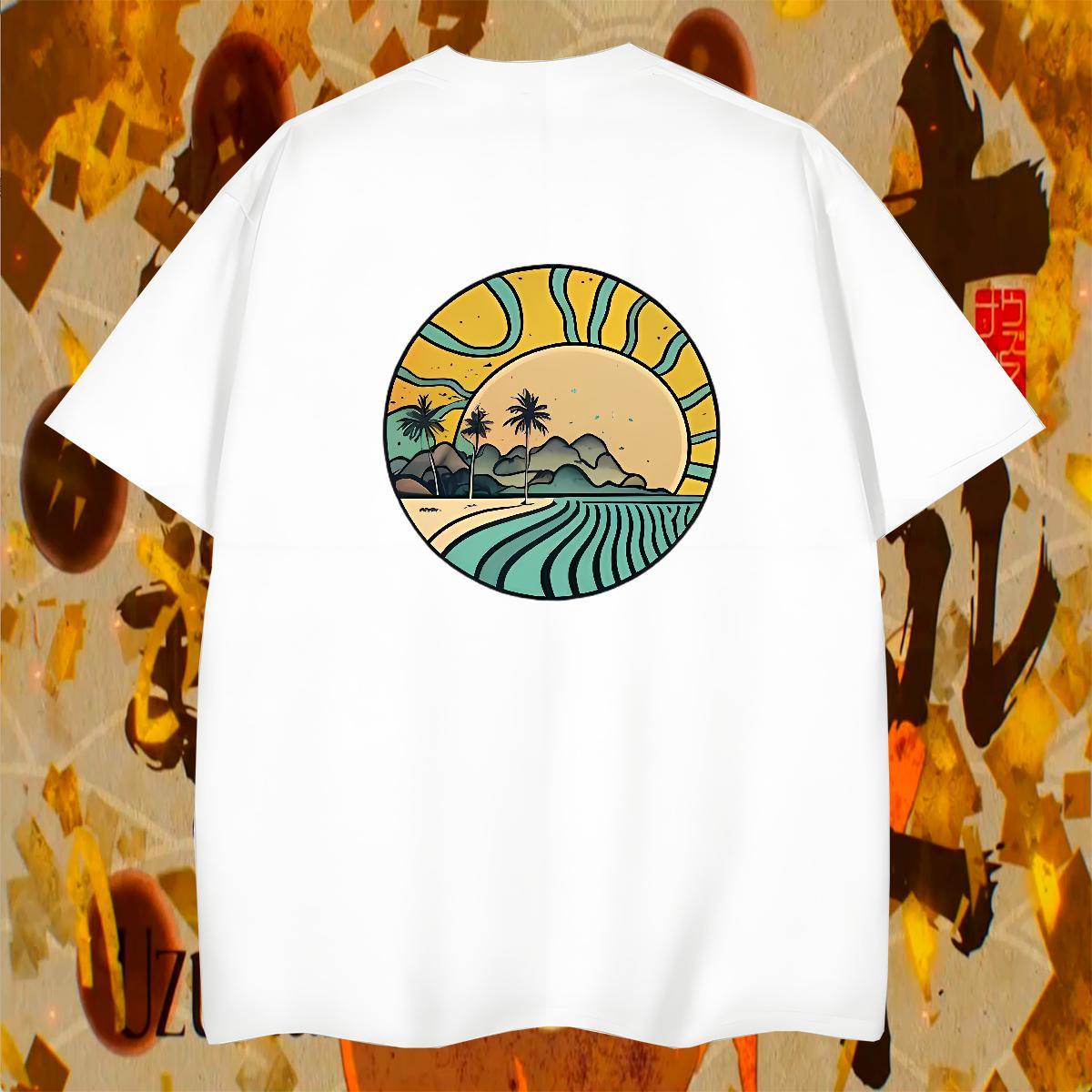 Comfortable Mens Tshirts Street 230g 100% Cotton Oversized 4XL Breathable Crew Neck river T Shirt For Man Casual New Tee Shirt