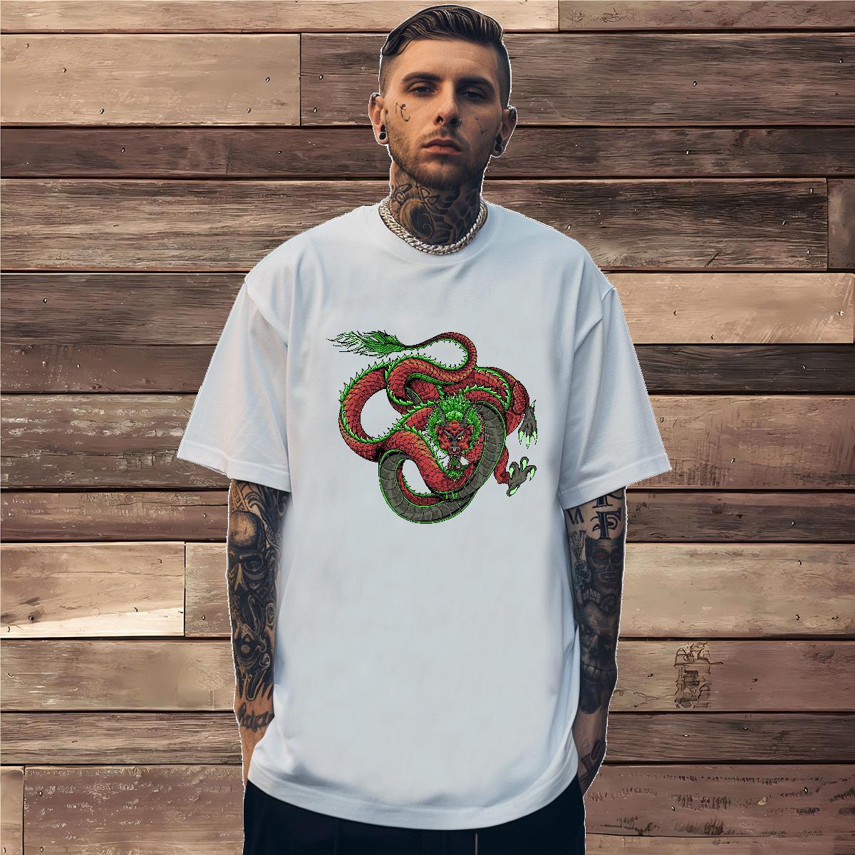 Mens T Shirts 100% Cotton 230g ferocity Beach Breathable Crew Neck Custom Big Size Men Tops Tees 2024 Summer Classic Wear