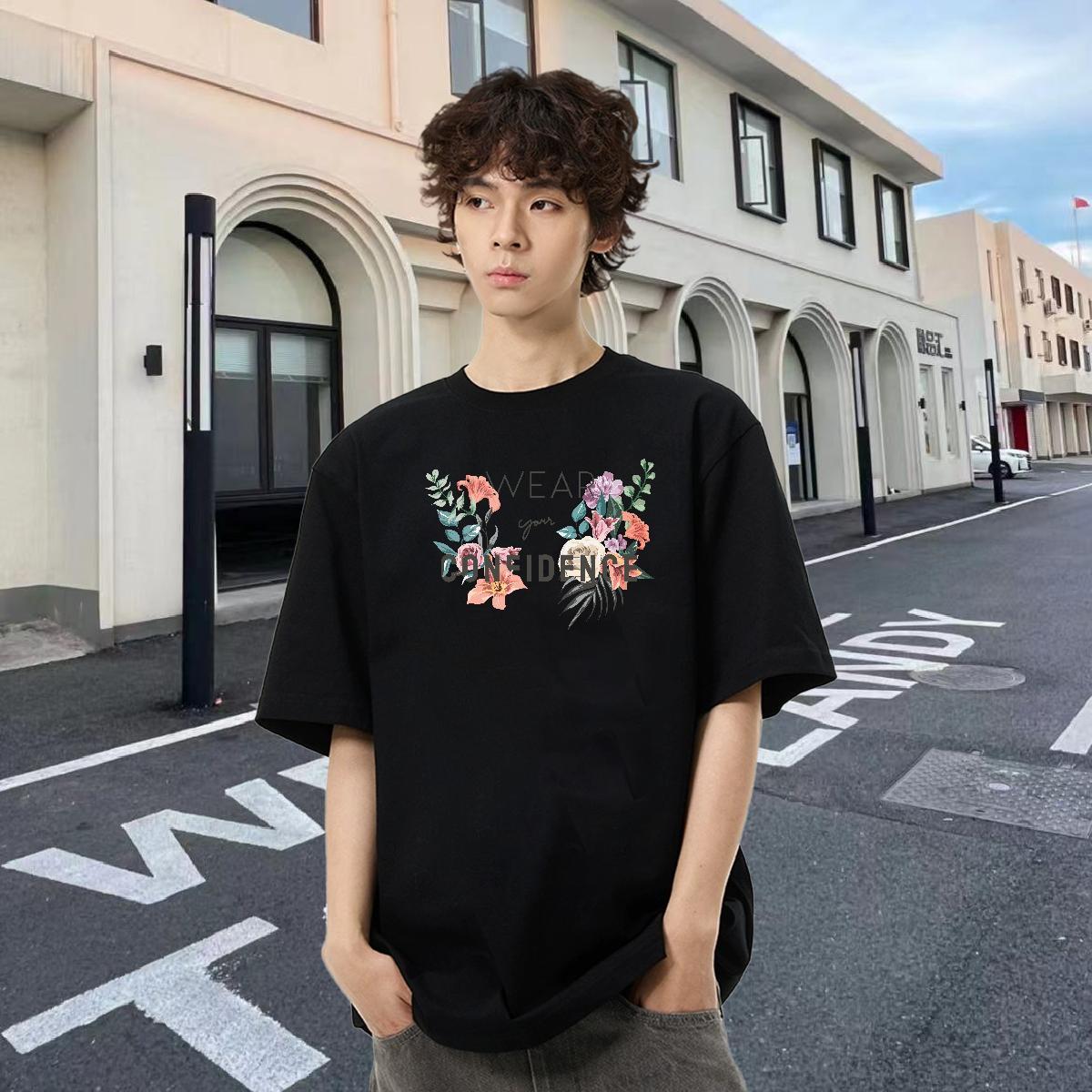 Popular Mens Tshirts Spring Summer 100% Cotton 230g Custom Printed Breathable Short Sleeve letter Men T Shirts Designer Fashion Tee Shirt