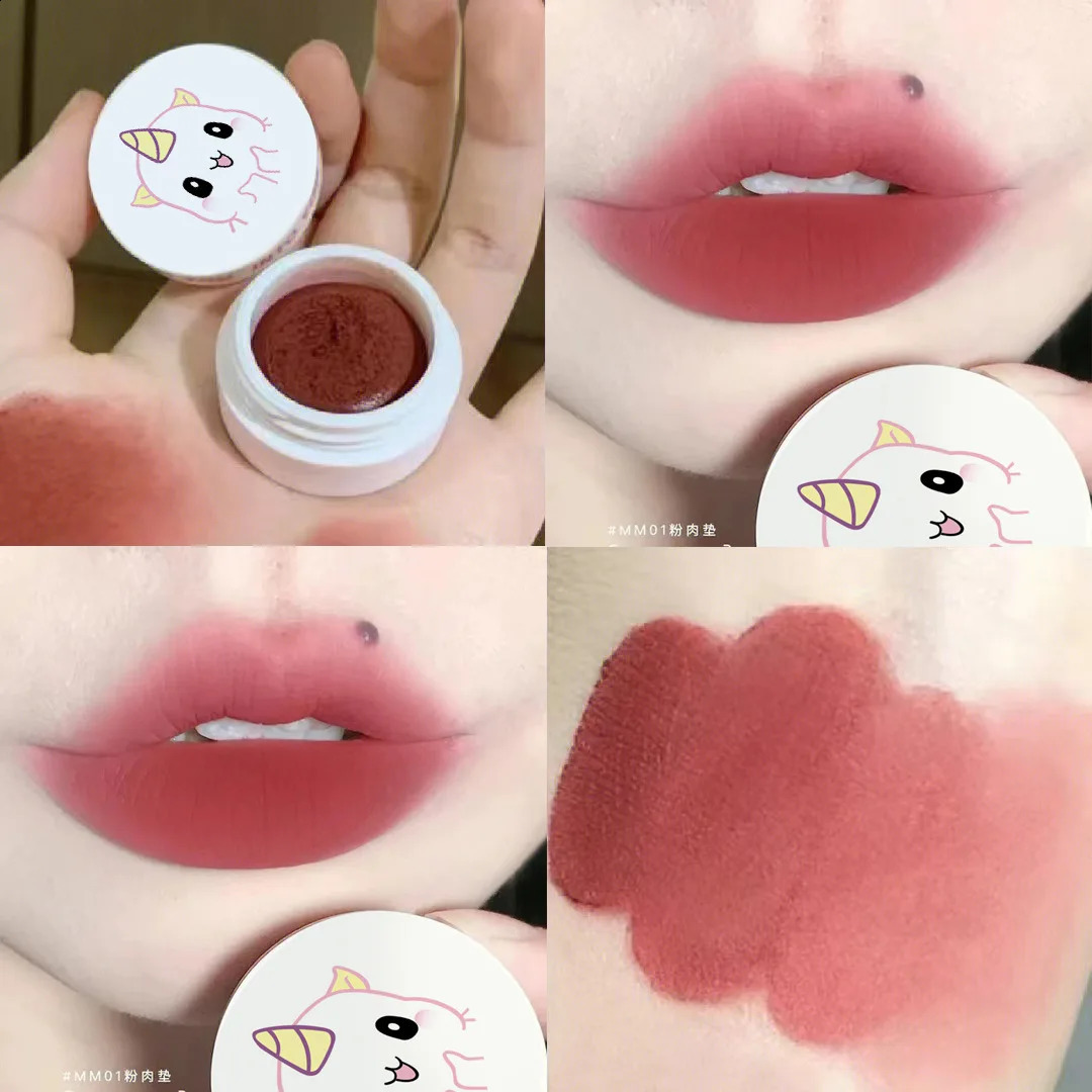 Canned Lip Mud Cute Animal Velvet Matte Mousse Solid Lip Gloss Tint Lasting Makeup Korean Cosmetics 240819