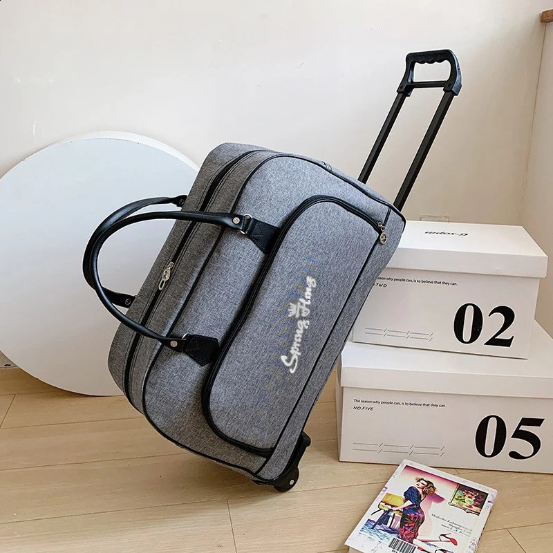 men and women tote bags trolley cases short distance travel backpacks large capacity foldable carry on luggage bags 240819