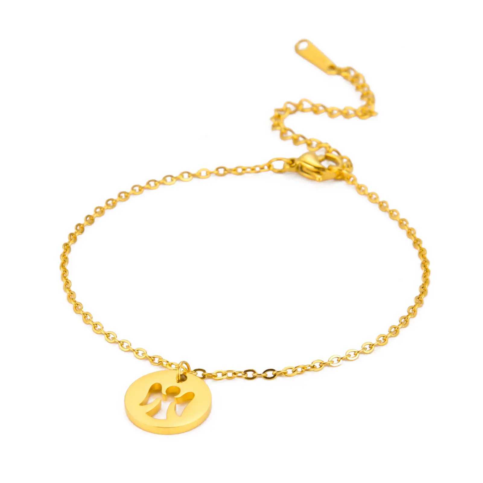 Amaxer round hollow angel pendant anklet beach holiday anklet women baby daily jewelry gift W240815