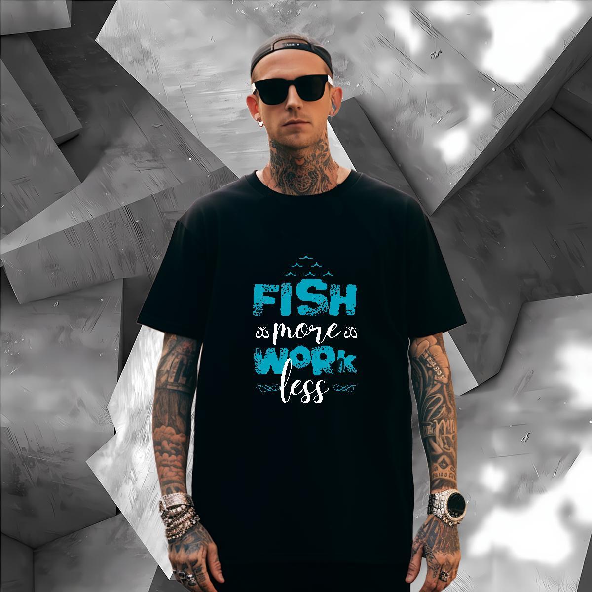 Brand fish T Shirts Men Sport Men Tshirts 230g Pure Cotton Classic O Neck Short Sleeves Black Oversized Tops Tees