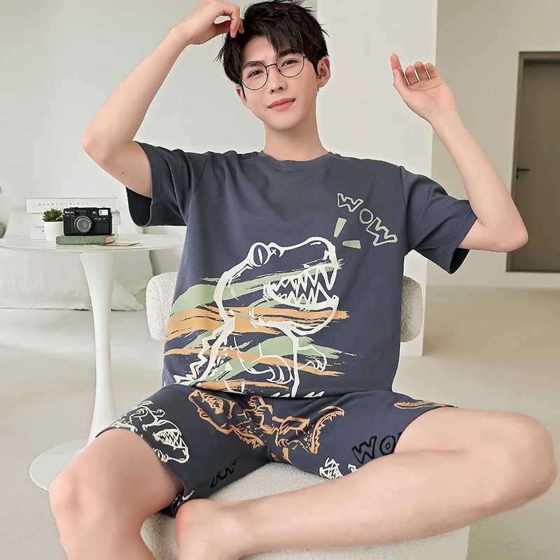 Summer mens sleepwear new cotton sleepwear large size 4XL shorts minimum value sleepwear soft casual sleepwearW240719