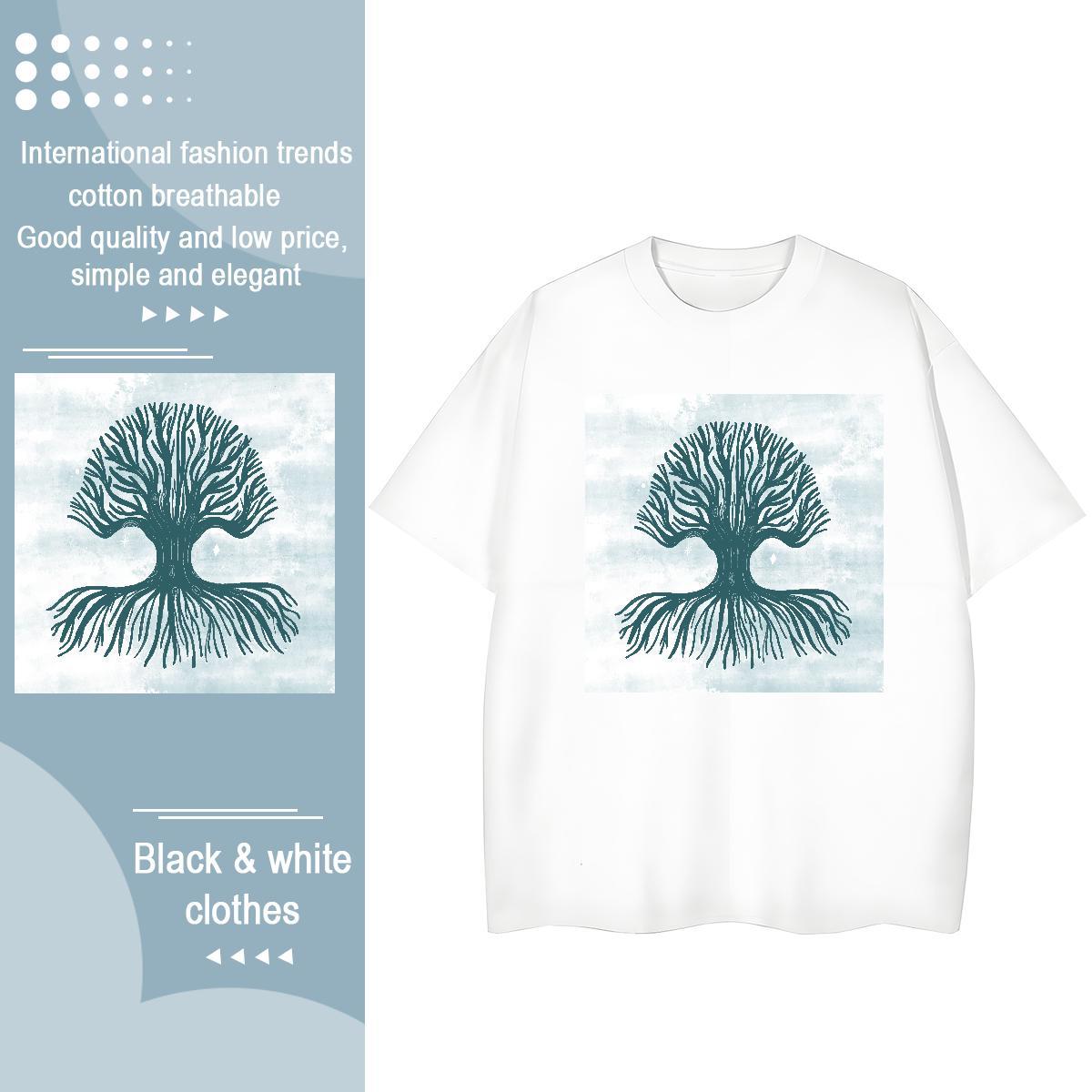 Custom Tshirt for Man Woman tree Hip Hop Street 230g 100% Cotton Tee Shirt O Neck Short Sleeves TOP Quality T shirt Customized Print