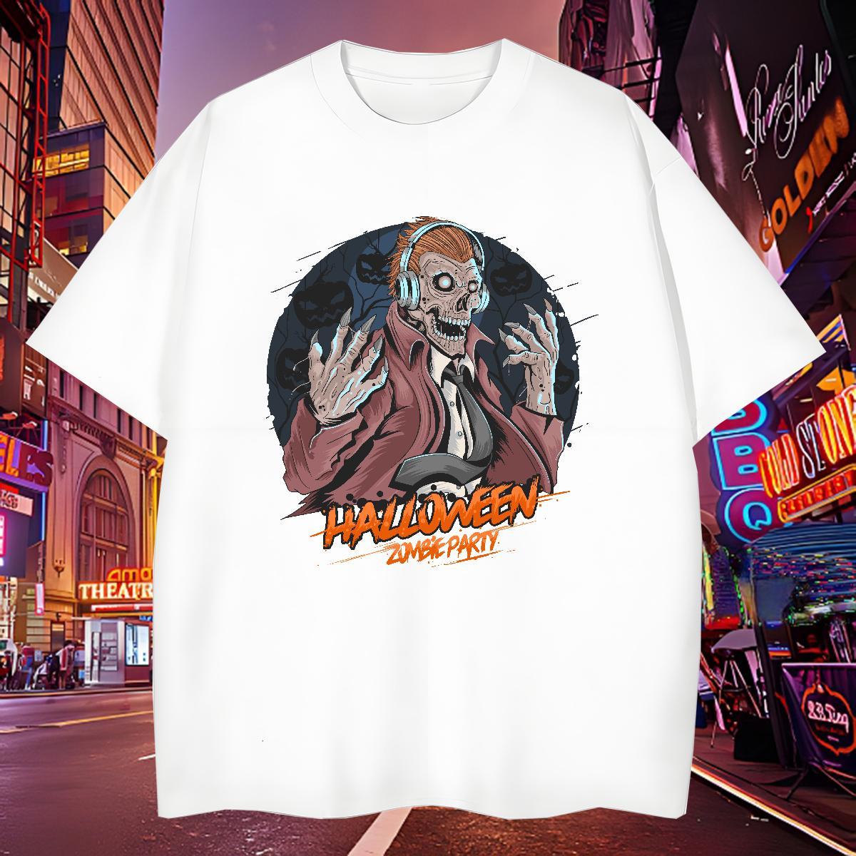 High Quality T-Shirts for Men skull Breathable Sport Custom Cartoon 100% Cotton 230g Men Clothes T-Shirt Fashion Designer Tops Shirt