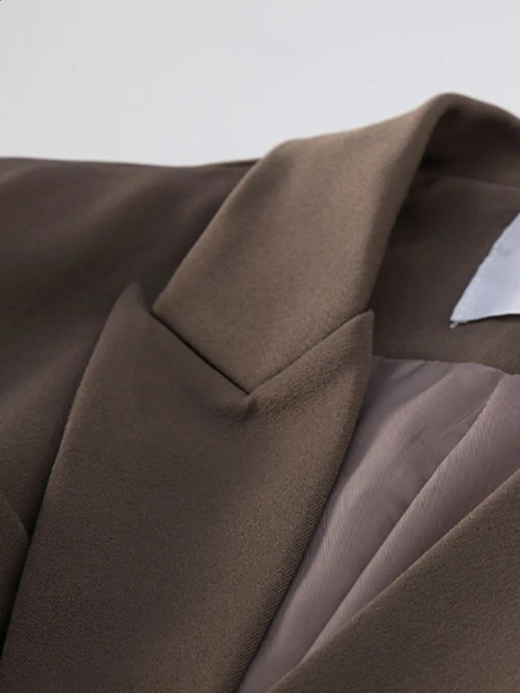 Lanmrem Office Womens Jacket Double Chest Long Sleeve Korean Straight Coat Fashion Autumn 2YA3789 240819