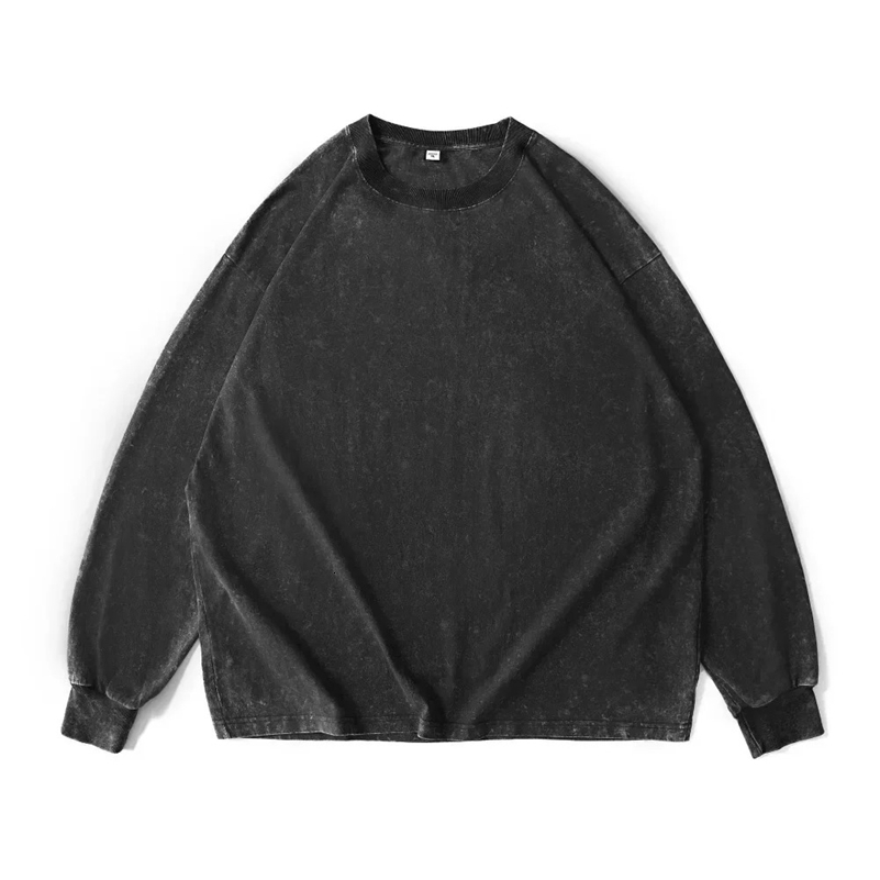 American Retro T Shirts Men Oversized T-shirt Women Loose Long Sleeve Shirt Vintage Hip Hop Y2K Style Mens Streetwear Plus Size 240819