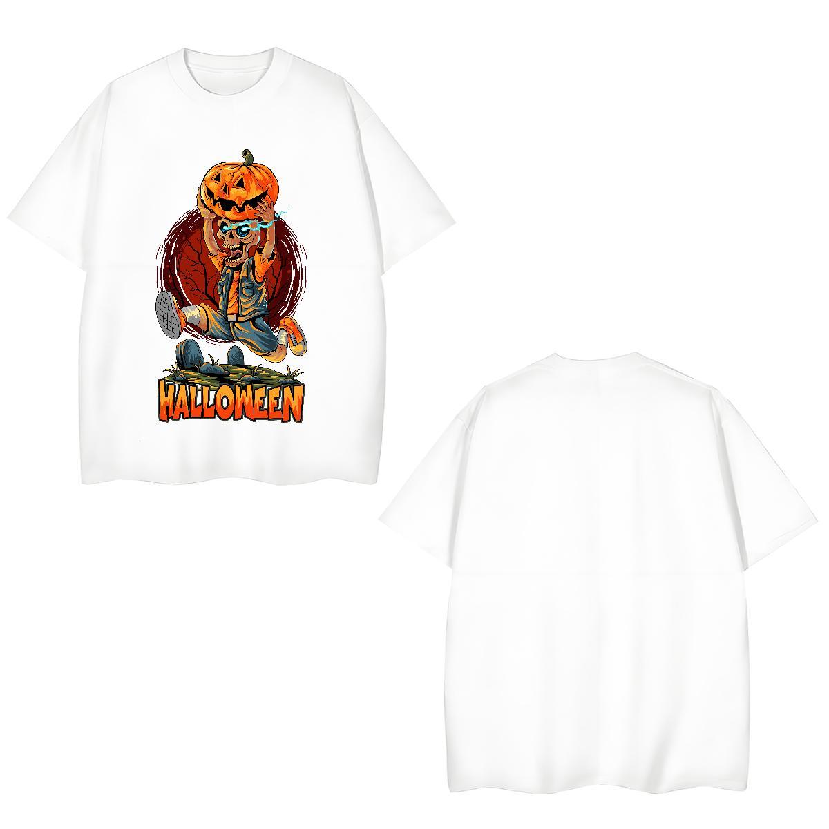 TOP Quality T shirt halloween Crew Neck Breathable Street wear Hip Hop DIY Logo Oversized 230g Cotton Tshirt for Man Woman DIY Customized Tees