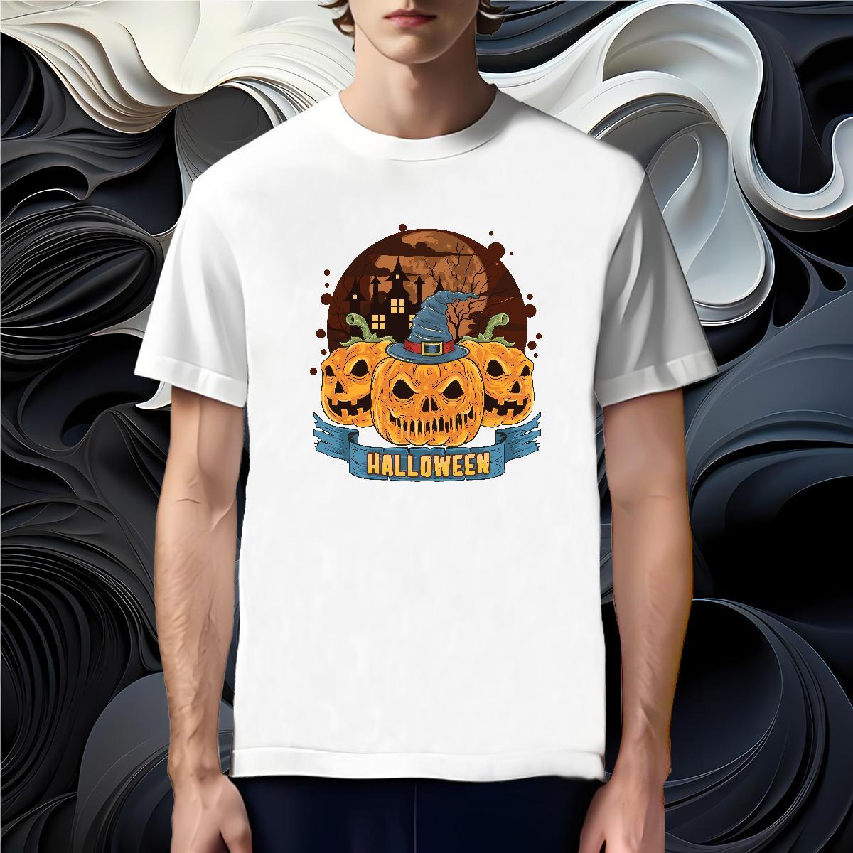 Popular Man T Shirts halloween Round Neck Short Sleeve Spring Summer Graphic 100% Cotton 230g Mens Tshirts Factory Direct Clothings