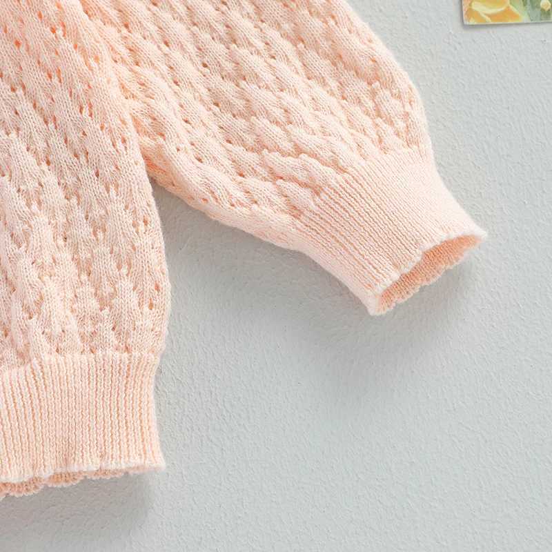 Toddler Baby Girls Knitted Cardigan Long Fly Sleeve Button-down Sweater Autumn Winter Shirts Clothing Children Ruffles OuterwearXJ240819