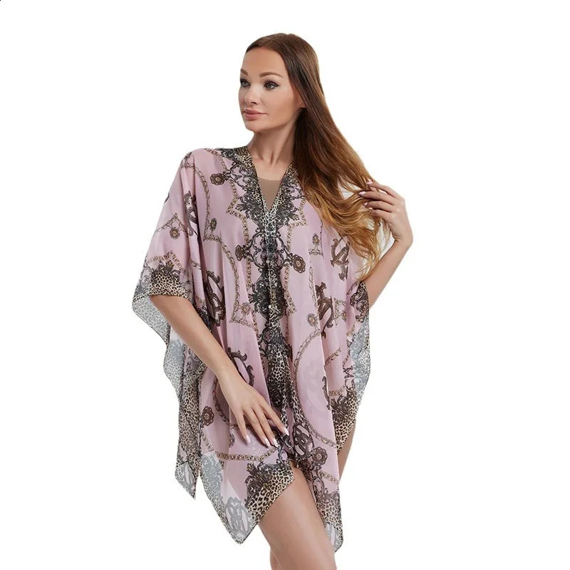 Flat head summer scarf for women chiffon printed tourist beach towel sunbathing shawl silk bag womens headscarf 150X95CM 240805