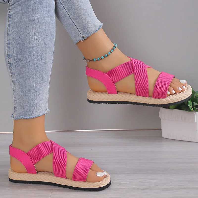 2024 women new sponge platform mid-heel round toe flip flops female large size beach slippers outdoor all-match casual slippers CL240806