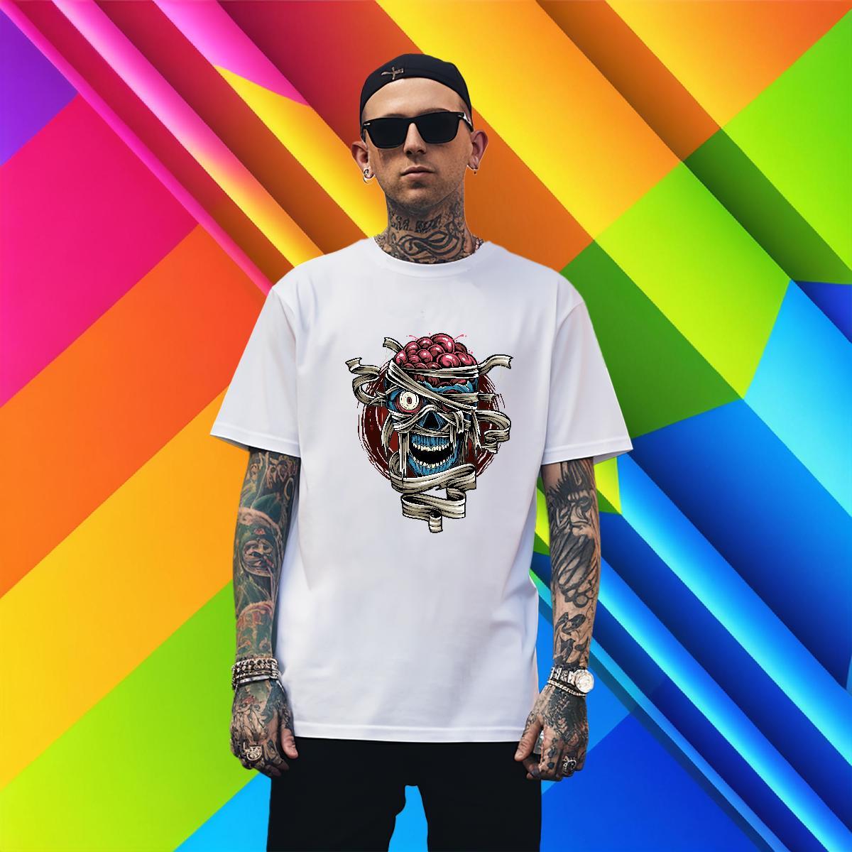 TOP Quality T shirt skull Pure Cotton Beach Custom Big Size 230g 100% Cotton Couples T Shirts Fashion Designer Tops