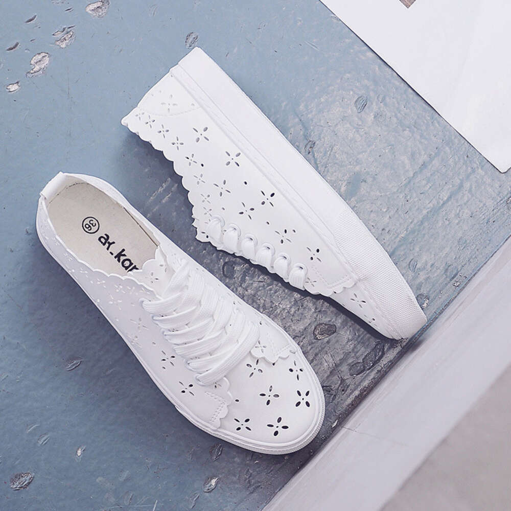 Ddmysports Summer Breathable Little White For Women New Ollow One Step Flat Comfortable Lazy Korean Edition Nurse Board Shoes OUTDOOR