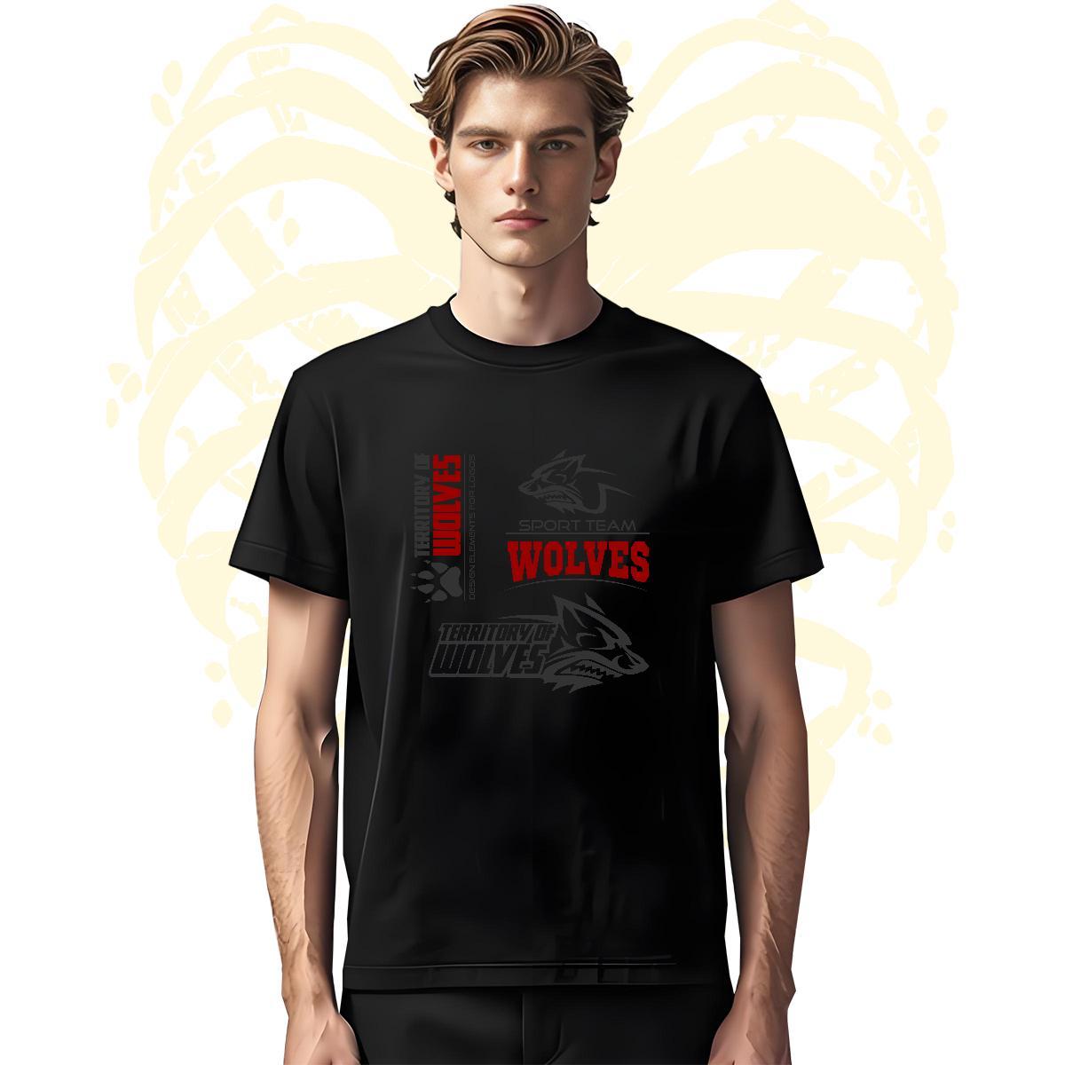 Classic Man T Shirts wolf Round Neck Short Sleeve Casual Beach Cartoon Printing L-4XL 230g Cotton Men Clothes T-Shirt Designer Fashion Tees