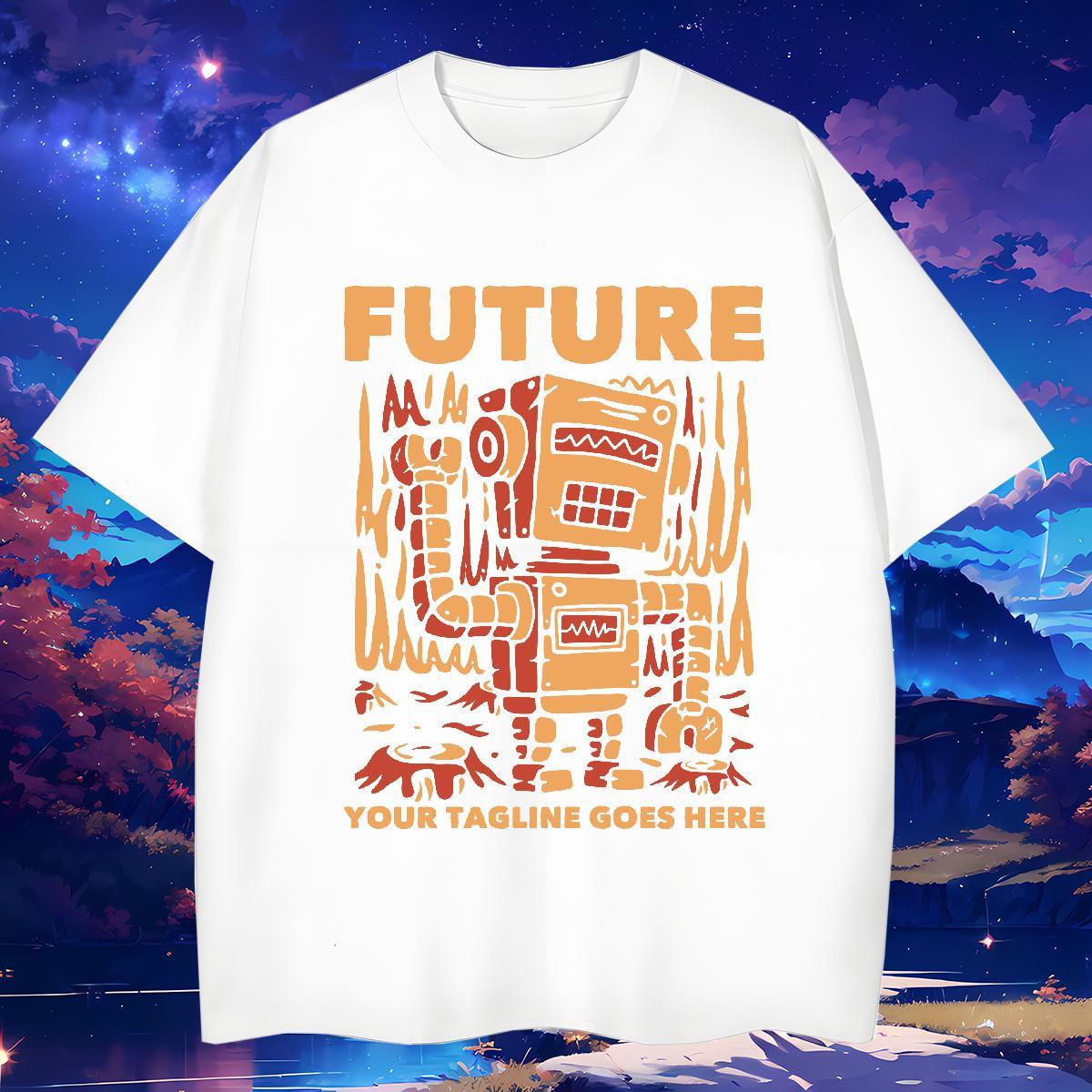 Soft letter 230g 100% Cotton Men Tees Beach Crew Neck Breathable Man T Shirts Classic Casual DIY Anime Wear