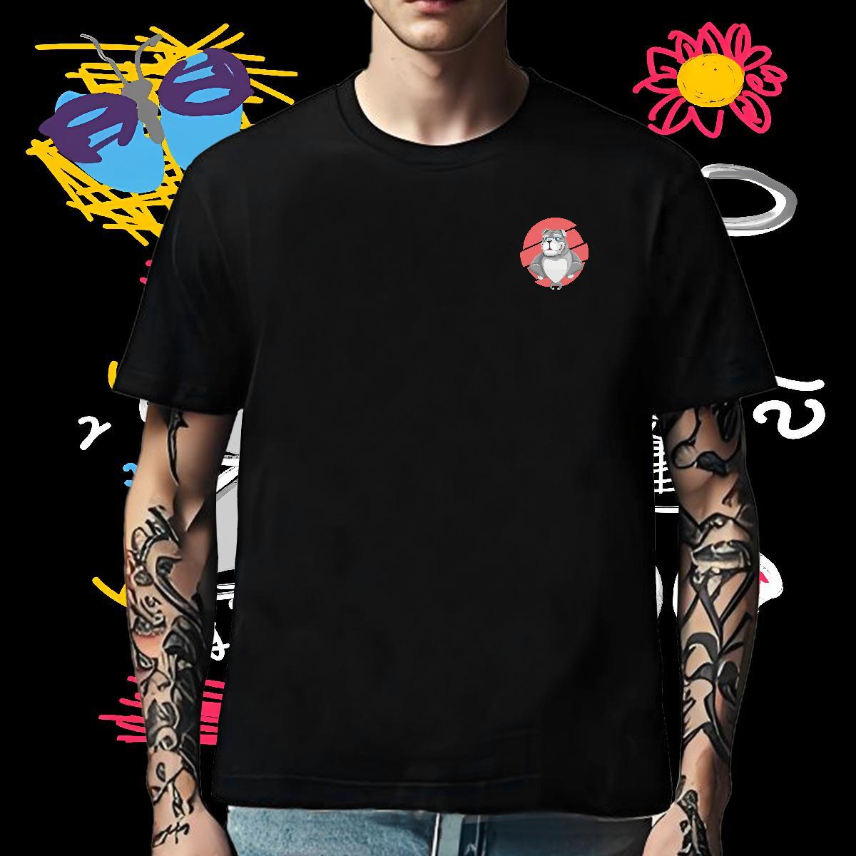 Customized Men Clothes T-Shirt Dog Daily Wear 230g Cotton Tees Shirts Breathable Crew Neck Classic Man T Shirts Anime