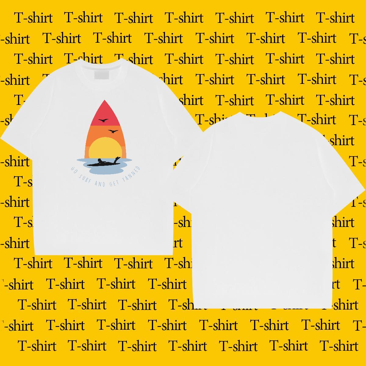 Free Shipping Men Clothes T-Shirt Street wear Hip Hop 230g Pure Cotton Anime Print Breathable Crew Neck beach T-Shirts for Men DIY Customized Polos