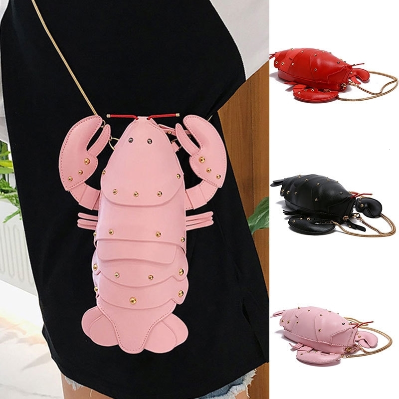 Fashion Cute Lobster Shape Women Shoulder Bags PU leather Crossbody Bags For Women Fuuny Shoulder Bag Ladies Messenger Bag 240819