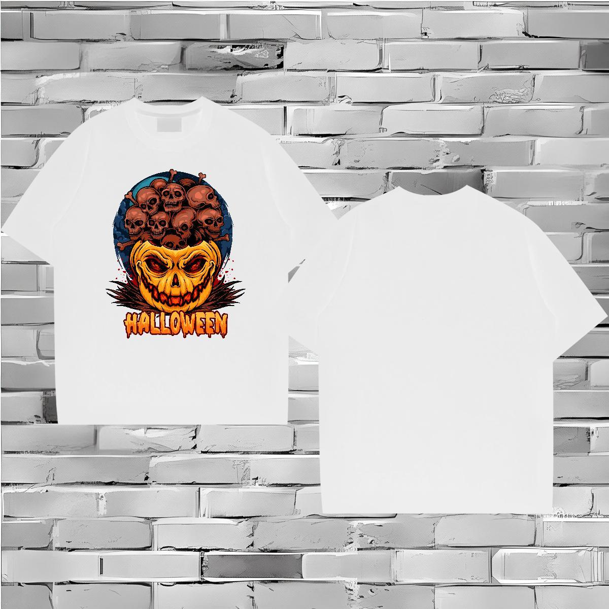 Cool Men T Shirts pumpkin Breathable Short Sleeve Daily Outfit Custom Anime 100% Cotton 230g Men Tshirts 2024 Tee Shirt