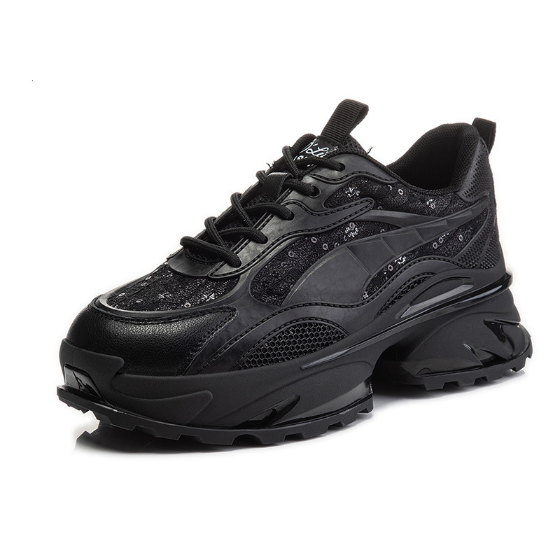 Ddmysports Absorbing Film Sole Dad Autumn New Genuine Leather Running Black Sports Shoes Women S Trend OUTDOOR