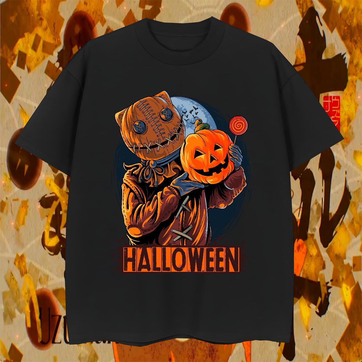Free Shipping T-Shirts for Men halloween Breathable Daily Wear Black White 230g 100% Cotton Tshirts Fashion Designer Top Tees