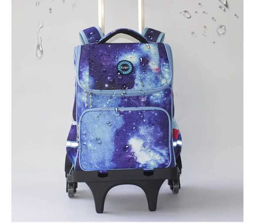 School Trolley Backpack For Girls Trolley bags with Wheels Children School Rolling Backpack Bag For kids wheeled school bag Y240820
