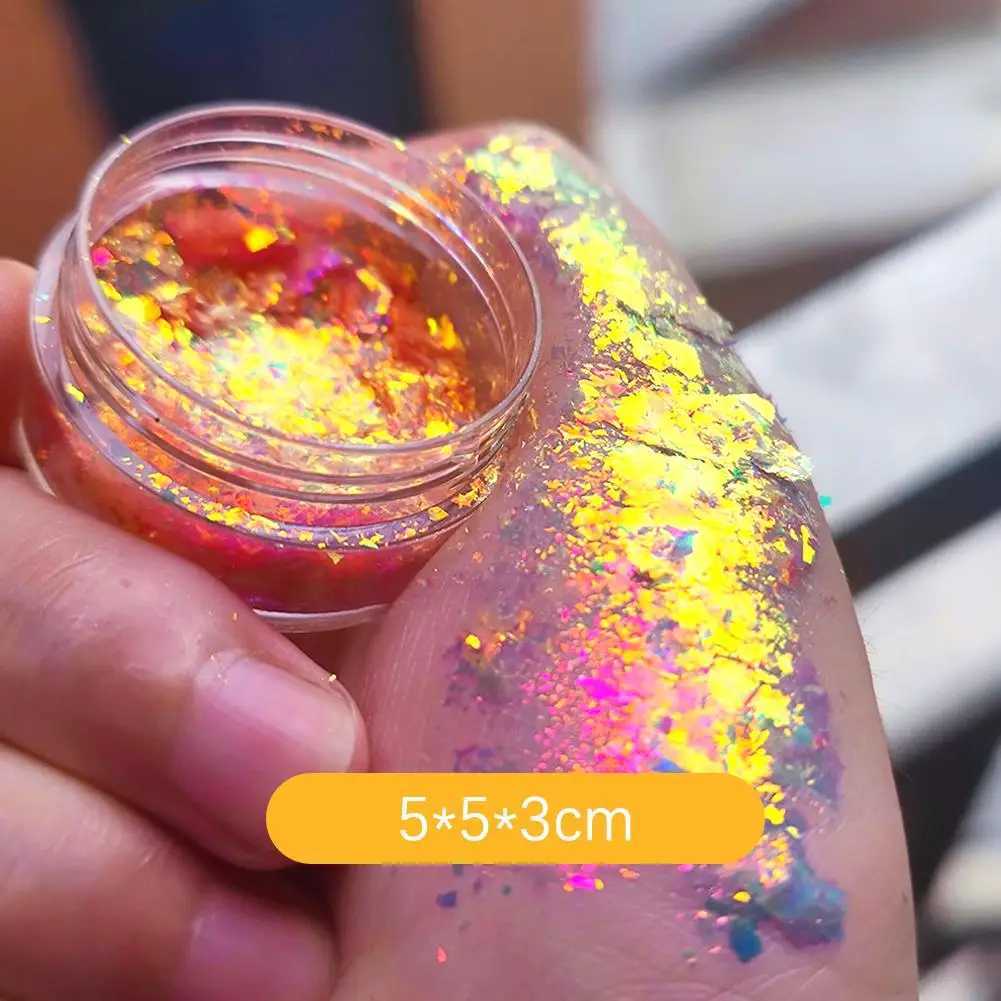 NEW High-shining 1PC Aurora Chameleon Opal Flakes Nail Powder Holographic Mermaid Glitter Sequins Pigment Eye Shadow Color ShiftXJ240815