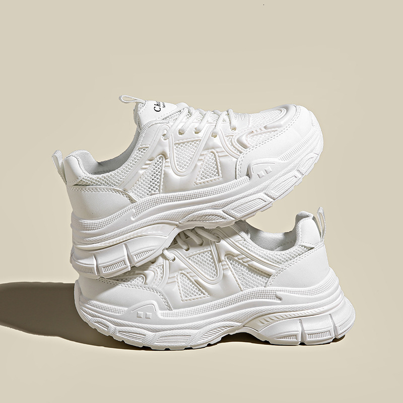 Ddmysports Dad S Women Shoes New Spring And Autumn Korean Version Breathable Mesh Surface Thick Sole White Casual Running Sports OUTDOOR