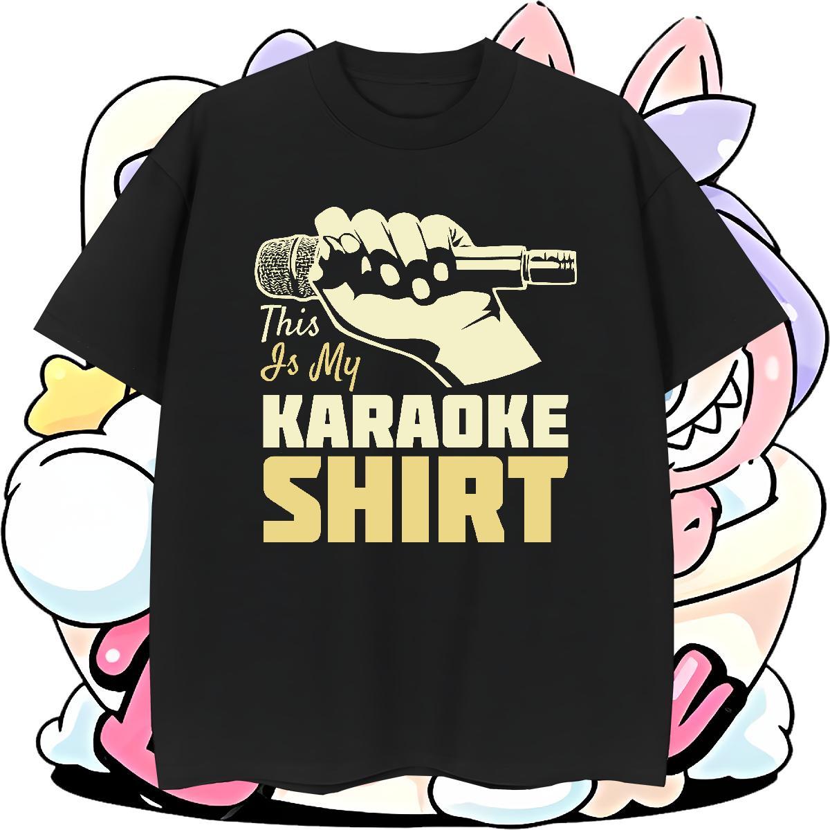 Soft karaoke 230g Cotton Men Tees Casual Daily Wear Crew Neck Breathable Man T Shirts Free Shipping DIY Anime Tees Shirts