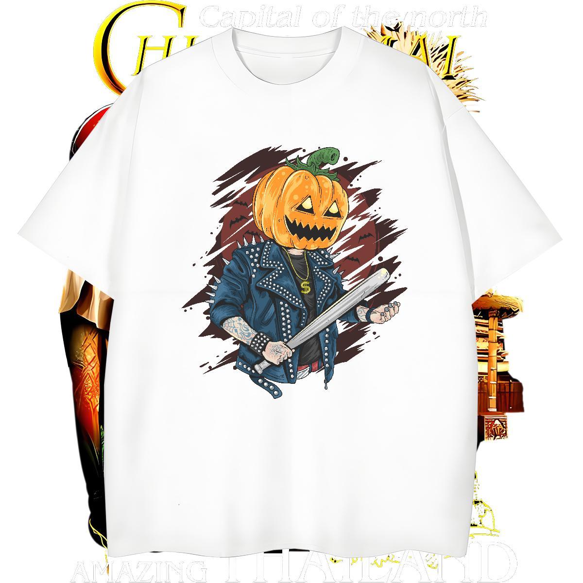 Comfortable Men T Shirts pumpkin Round Neck Short Sleeve Outdoor DIY Logo Oversized 230g 100% Cotton Couples T Shirts 2024 Designer Clothings