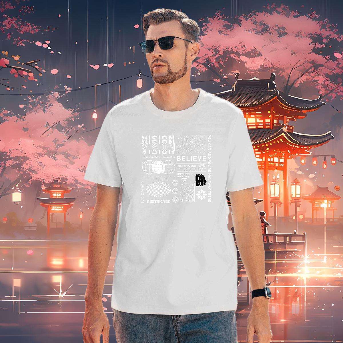 Classic letter T-Shirts for Men Beach Tshirt for Man Woman 230g Cotton Custom Breathable Cartoon Print Clothings