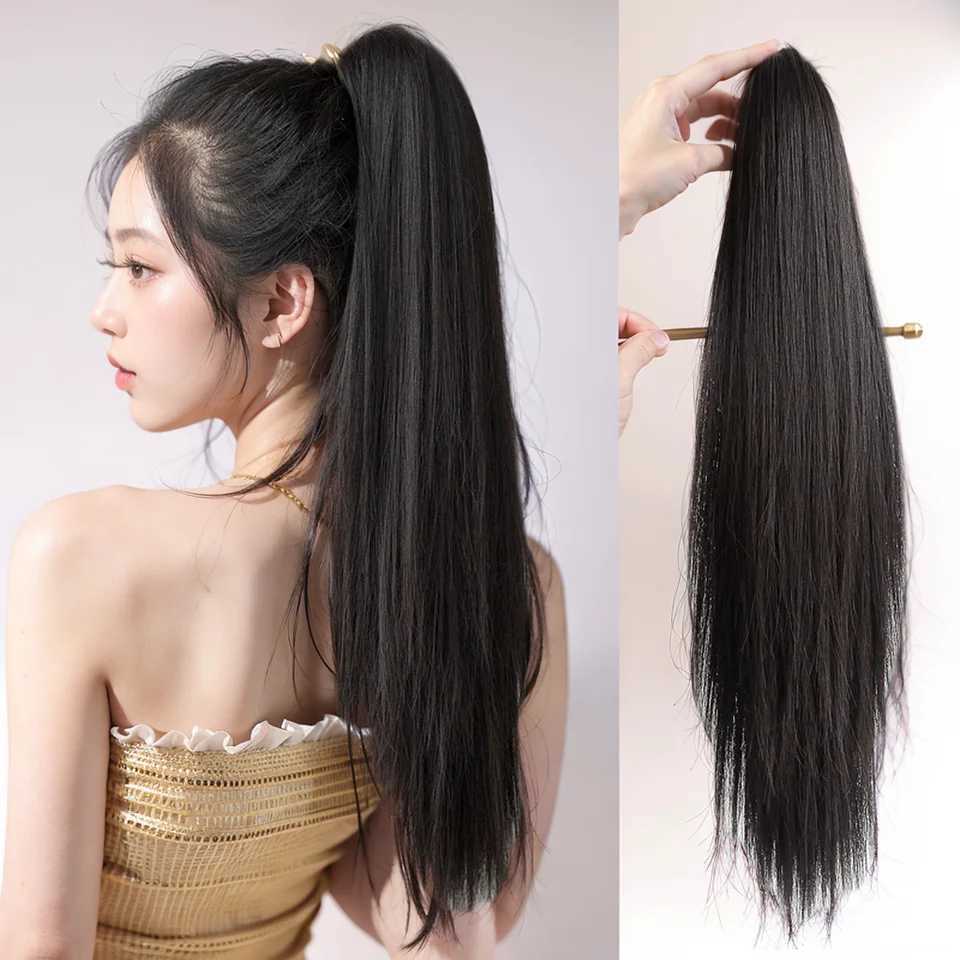 Synthetic Claw Clip Ponytail Hair Extension Wig Clip Female Ponytail High Natural Straight Hair Accessory W240817