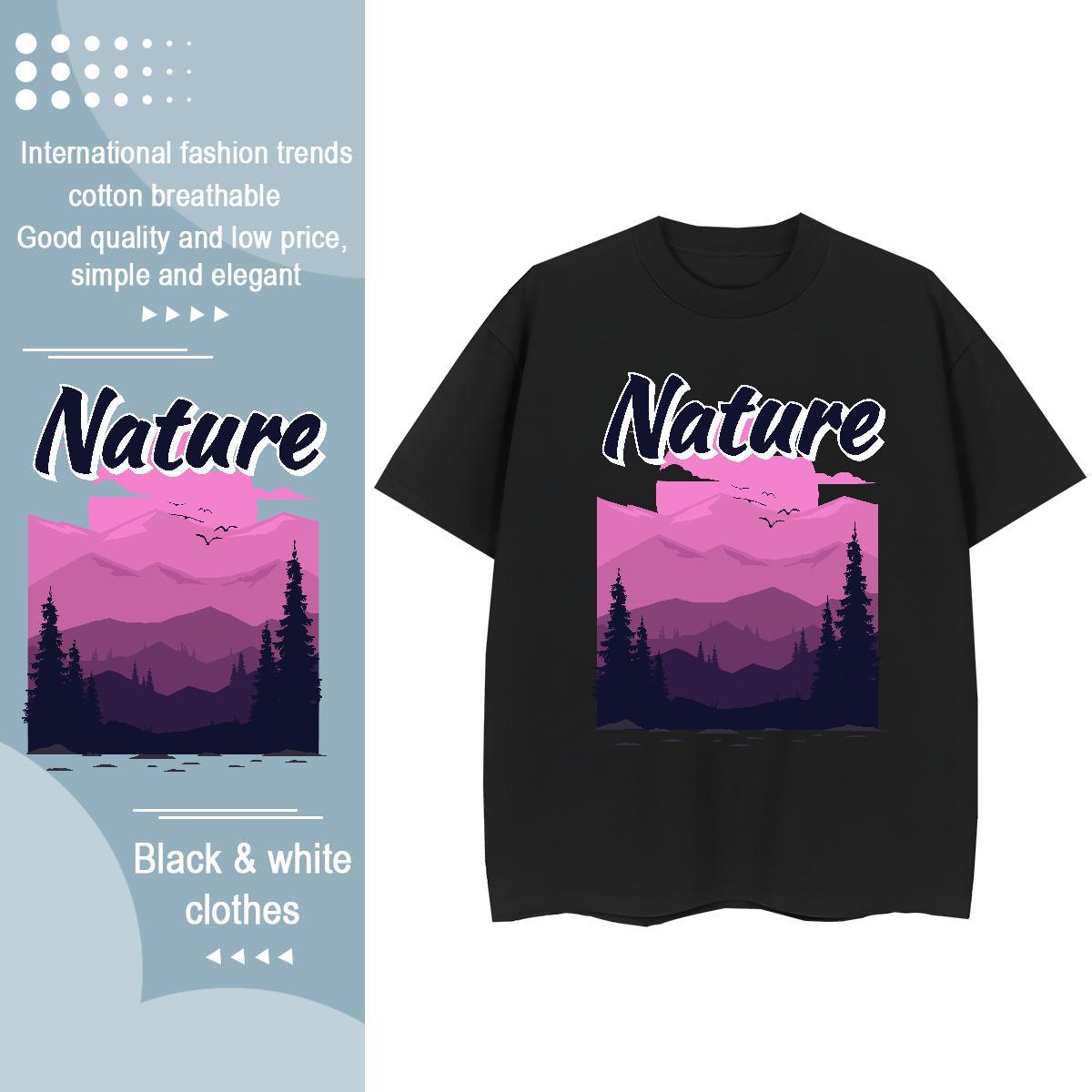 2024 New Tshirts tree Casual Beach 230g 100% Cotton Clothes Breathable Wholesale Mens T Shirts DIY Printed
