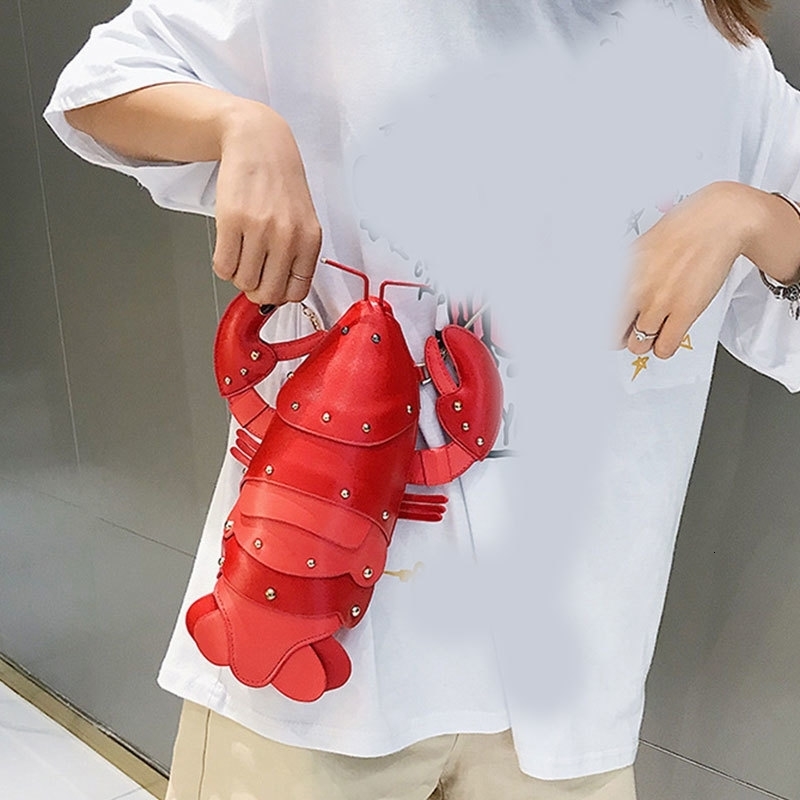 Fashion Cute Lobster Shape Women Shoulder Bags PU leather Crossbody Bags For Women Fuuny Shoulder Bag Ladies Messenger Bag 240819