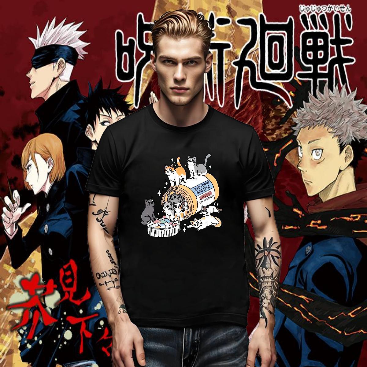 Designer Men Clothes T-Shirt cats Street Wear 230g 100% Cotton Polos Breathable Soft Cool Design Man T Shirts Cartoon Printing L-4XL