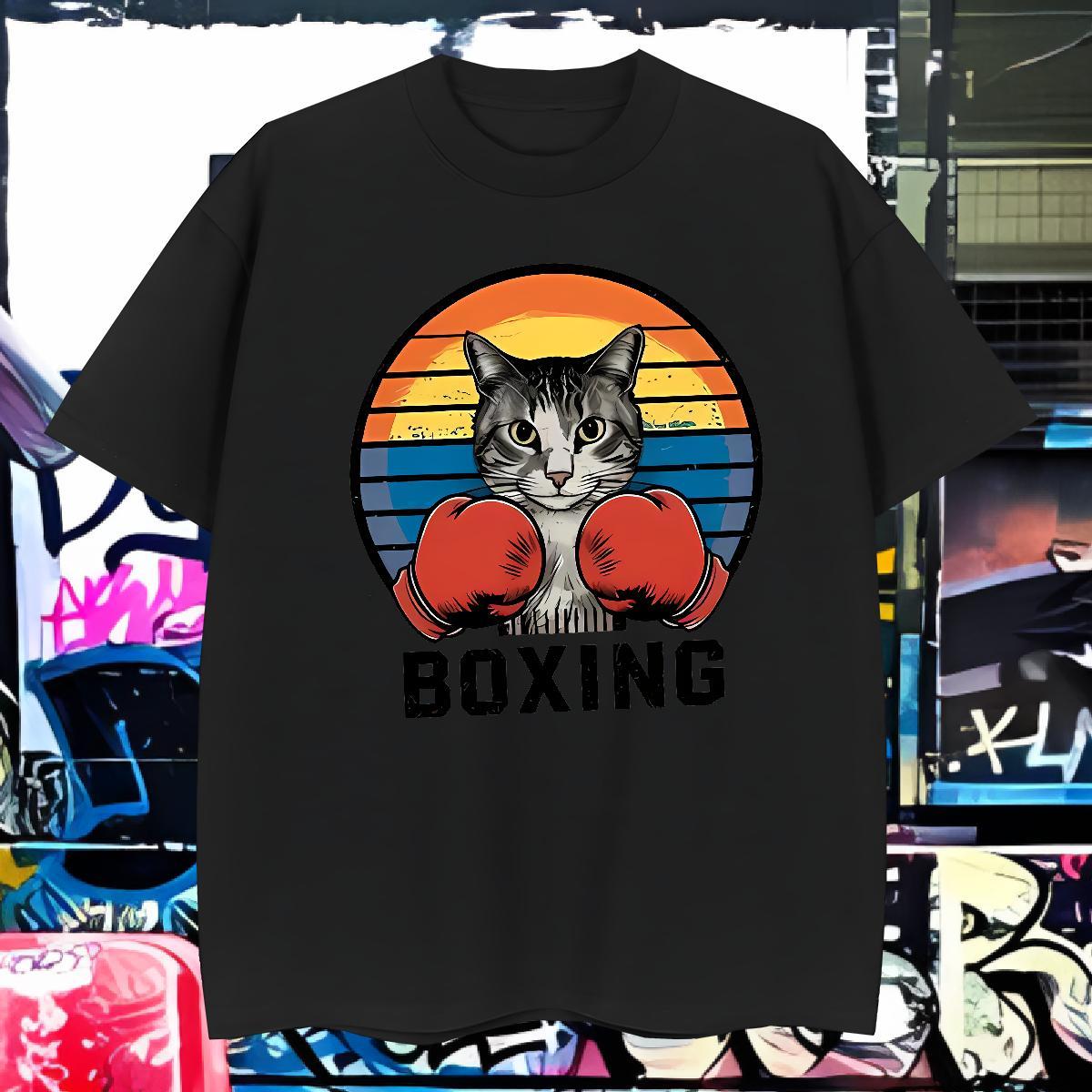 Classic Tshirt for Man Woman cat Casual Beach 230g Pure Cotton Top Tees Crew Neck Unisex Mens T Shirts White Plus Size