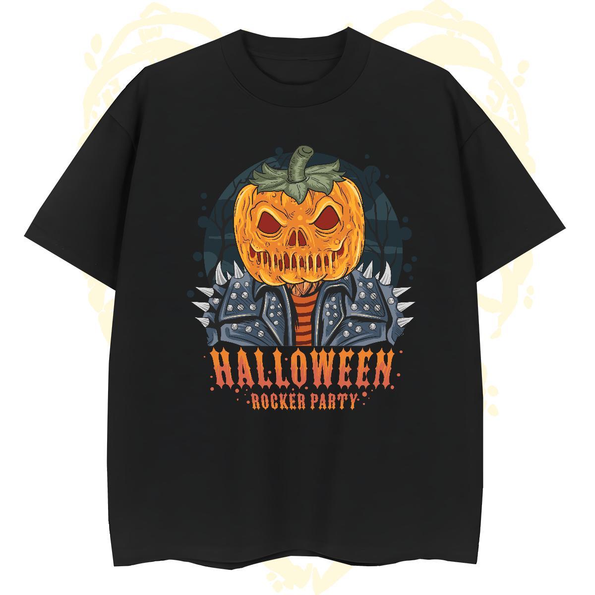 Wholesale T shirt pumpkin Breathable Short Sleeve Sport Floral Print 230g Pure Cotton Men Clothes T-Shirt Fashion New Tee Shirt