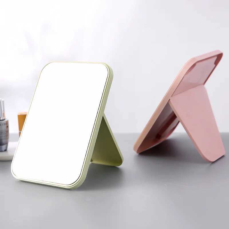 Foldable Cosmetic Mirror Makeup Mirror Vanity Rectangular Square Single-sided Mirror with Stand for Girl Women Y240819