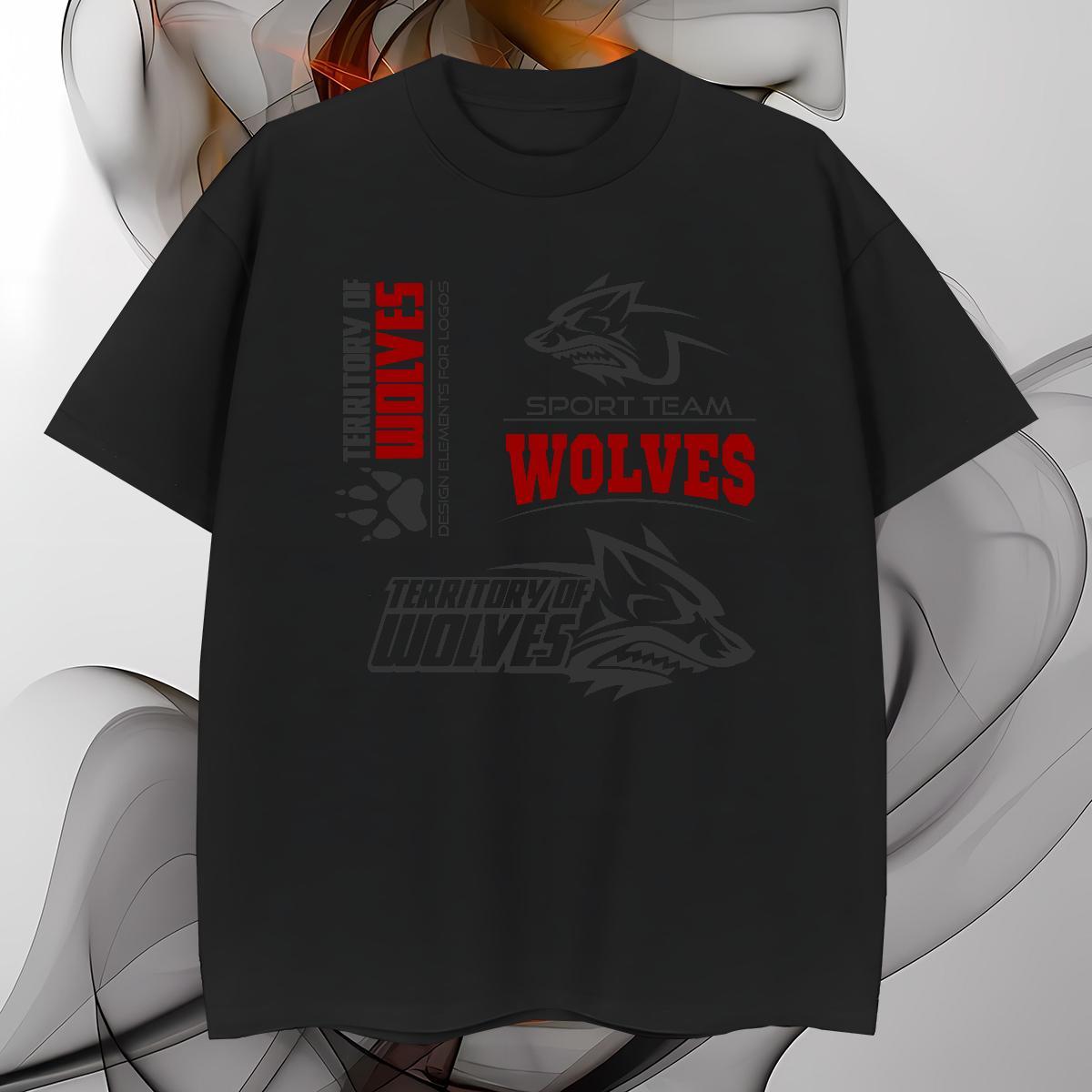 Wholesale T Shirt For Man wolf Breathable Short Sleeve Anime Printing Street DIY Printed 230g 100% Cotton Mens Tshirts Fashion Design Top Tees