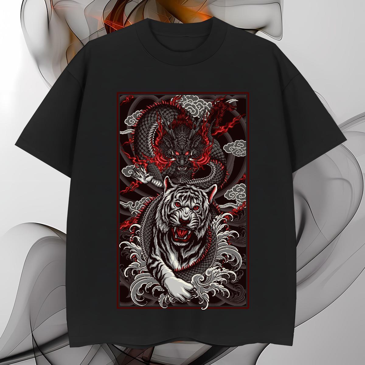 Men T Shirts 230g 100% Cotton ferocity High Street Hip Hop O-Neck Short Sleeve Custom Print Plus Size Men Tops Tees Stylist Comfortable Top Tees