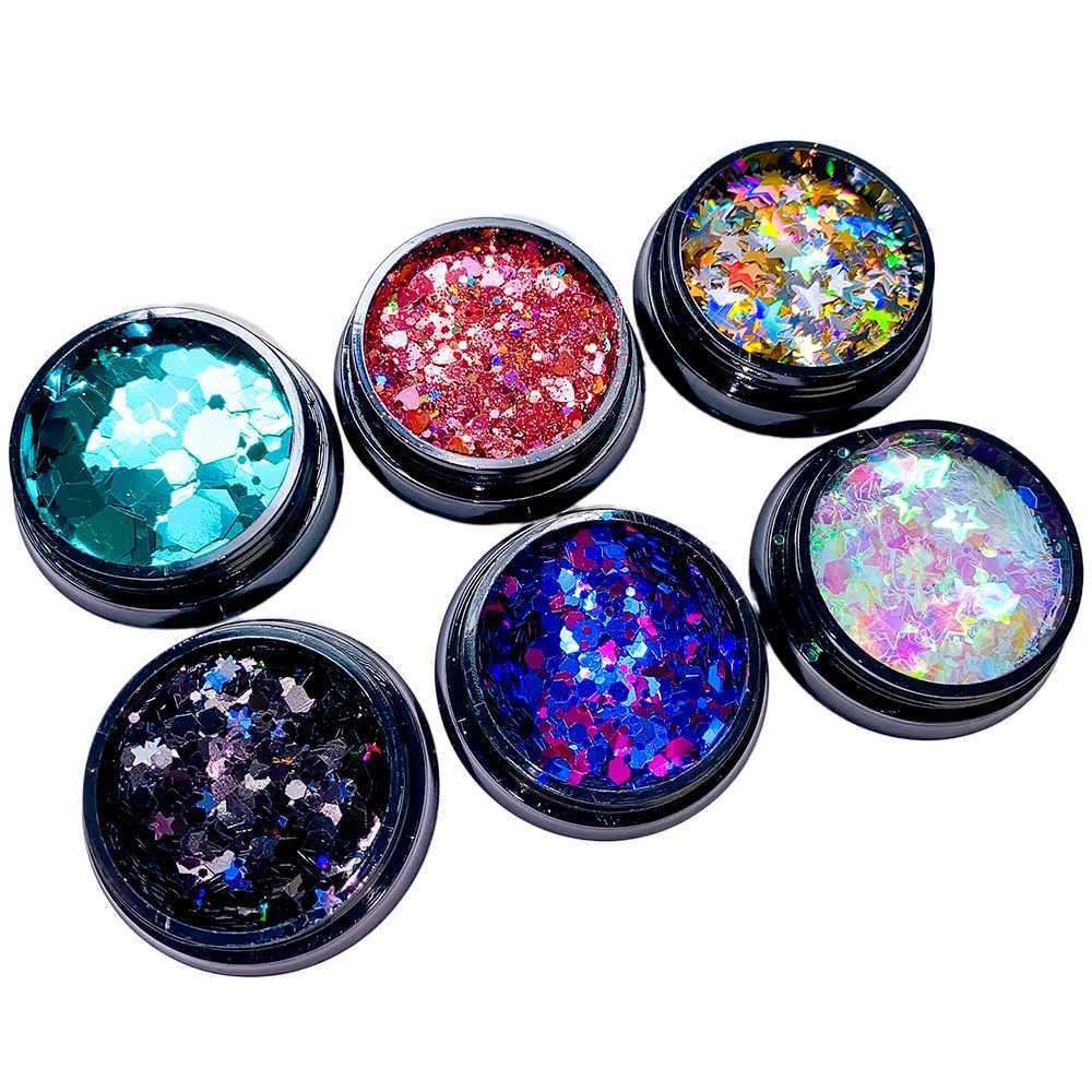 Iridescent Nail Art Sequins Nail Glitter Mixed Chunky Glitter for Nails Art Sequin Powder Decoration DIY Accessories Nail SupplyXJ240815